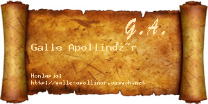 Galle Apollinár névjegykártya